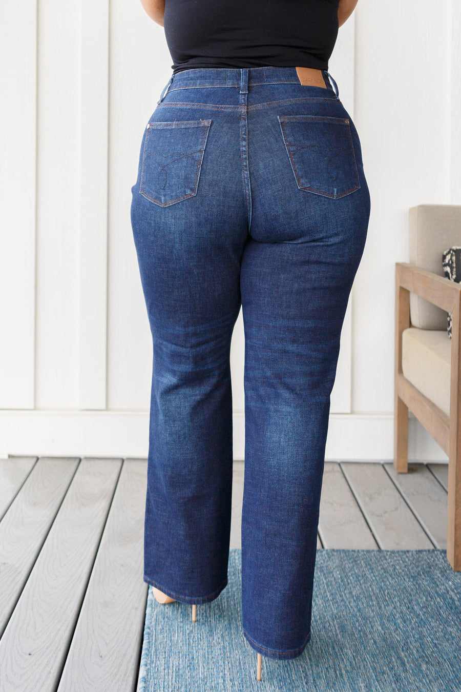 Judy Blue High Rise Button Fly Straight Jeans
