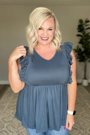 Before Now Ruffled Babydoll Top
