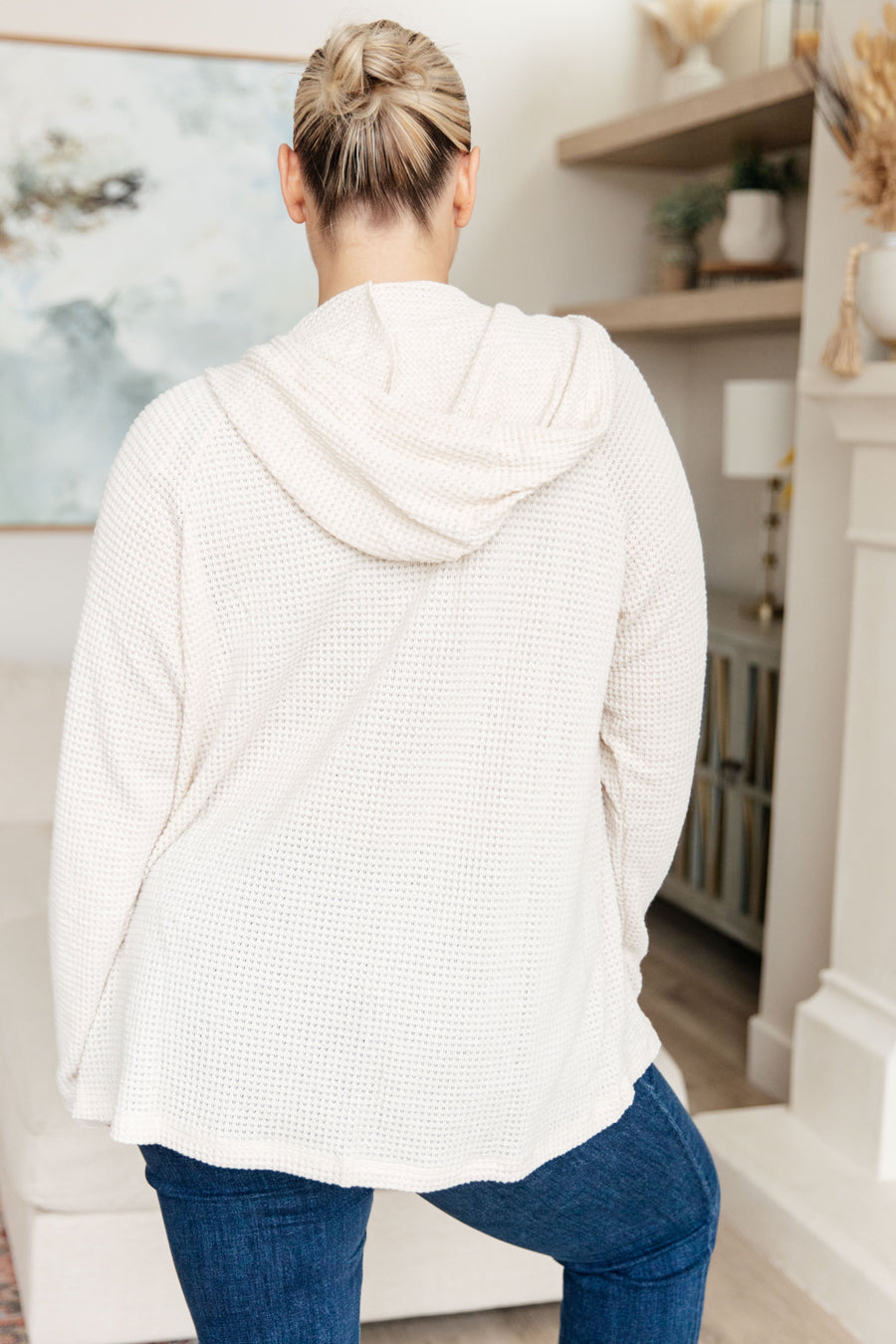 Hooded Pullover in Cream