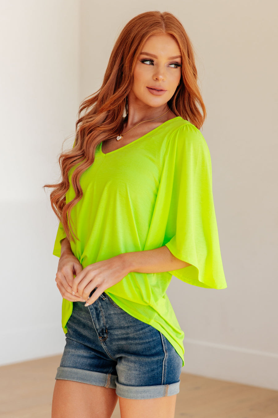 Cali Blouse in Neon Green