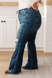 Judy Blue Tummy Control Distressed Flare Jeans