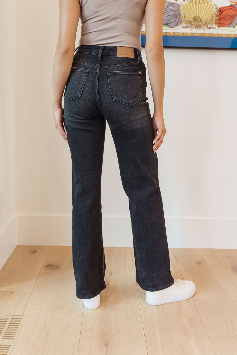 Judy Blue Washed Black Straight Denim