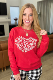 Red Holiday Heart Sweatshirt