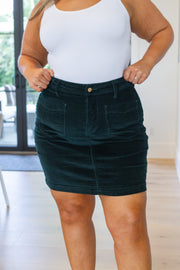 Judy Blue Emerald Corduroy Skirt