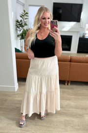 Tiered Maxi Skirt in White