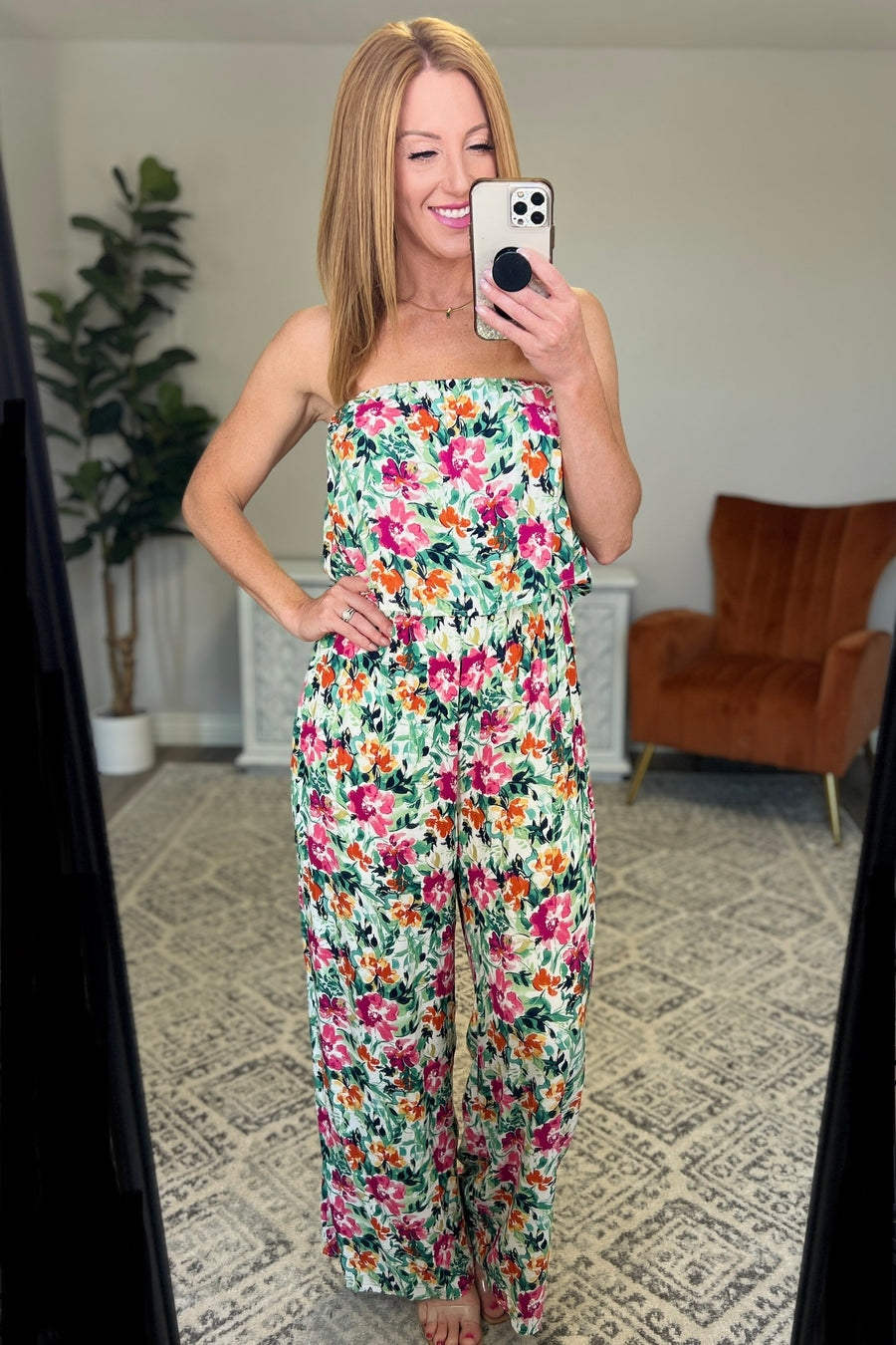 Life of the Party Floral Jumpsuit in Green