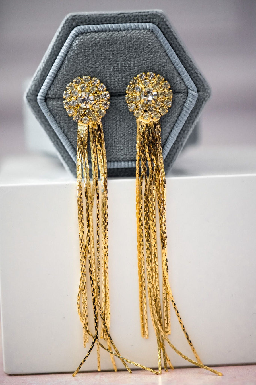 Missie Gold Tassel Dangle Earrings