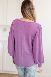 Balloon Sleeve Top in Lavender