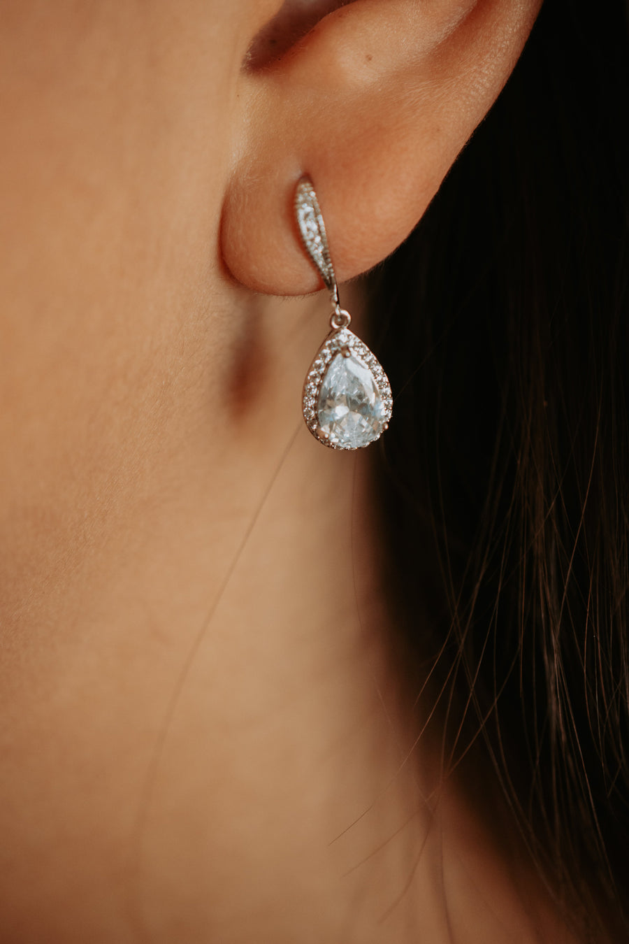 Tia Pear-Shaped Drop Hook Earring