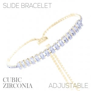 Envy Stylz Boutique Women - Accessories - Earrings Gold Baguette Slide Bracelet