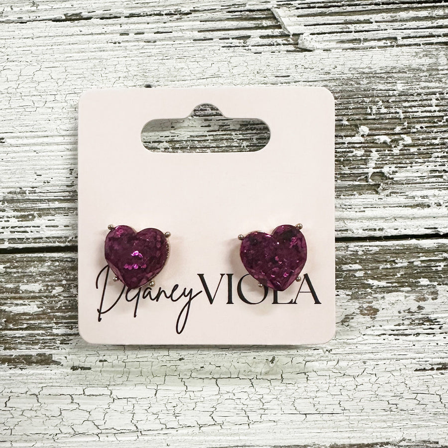 Envy Stylz Boutique Women - Accessories - Earrings Hot Pink Heart Stud Earrings