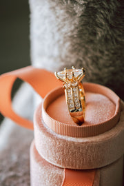 Love You a Lot Marquise Cut Cubic Zirconia Gold Ring