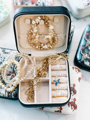 Cowhide Black/Brown Travel Jewelry Box