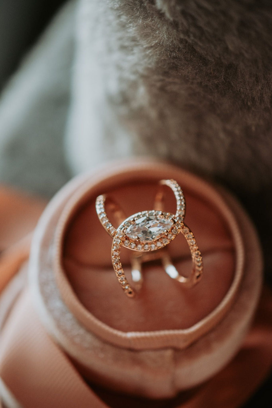 Because Of You Marquise Cut Rose Gold Ring