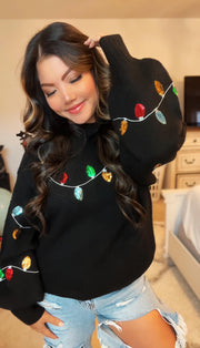 JadyK Sequin Bell Sleeve Sweater