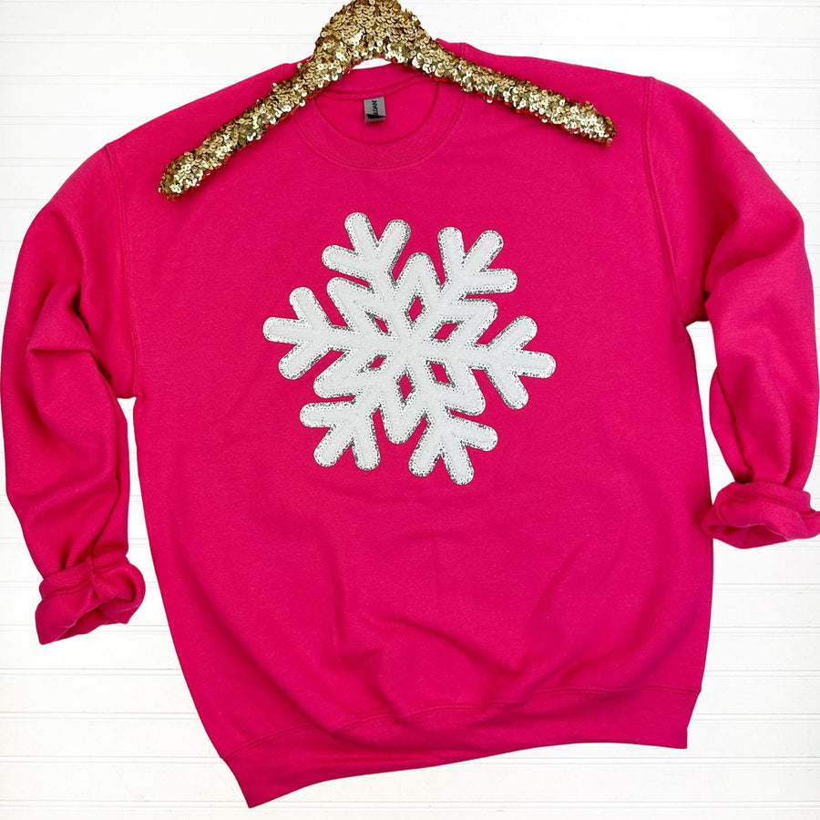 PREORDER: Snowflake Chenille Patch Sweatshirt