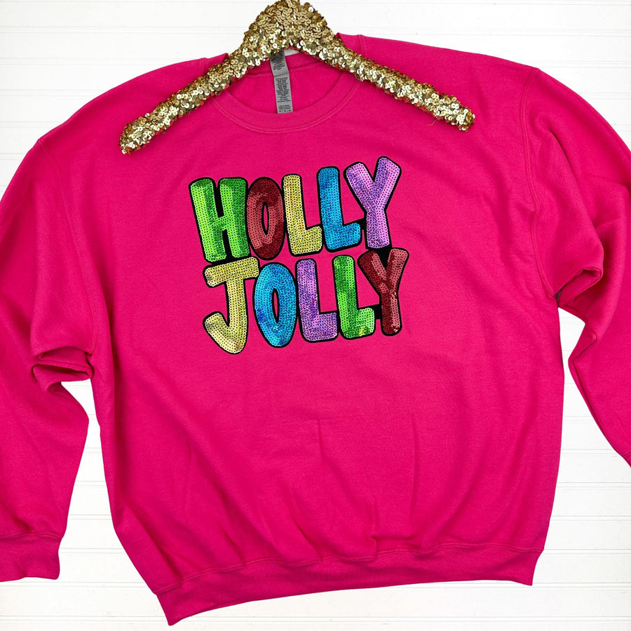 PREORDER: Holly Jolly Sequin Patch Sweatshirt