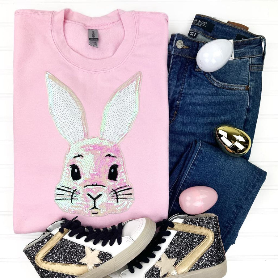 PREORDER: Bunny Sequin Patch Sweatshirt in Five Options