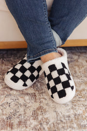 Checkered Slippers in Black