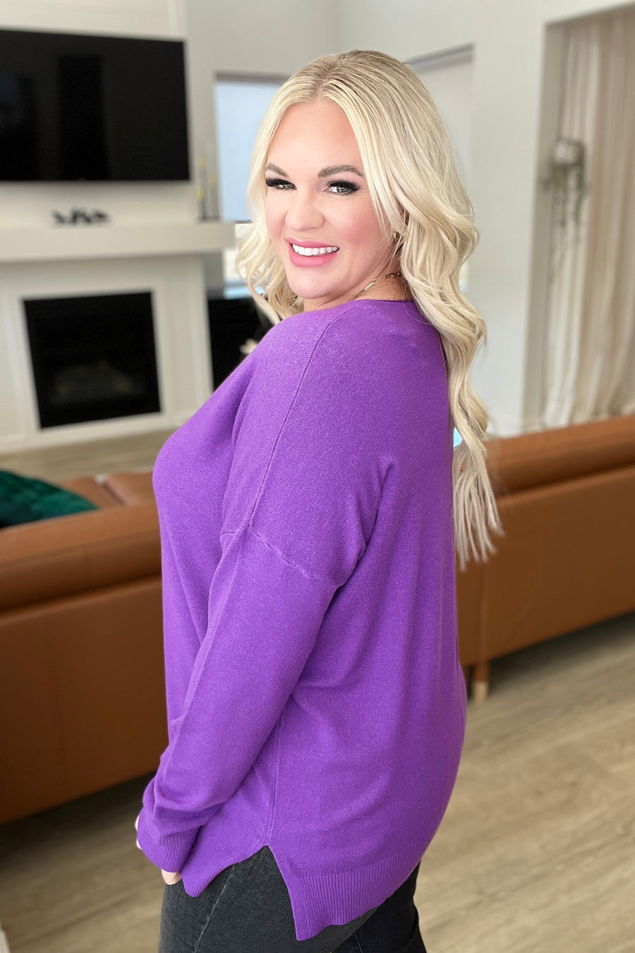 Violet Front Seam Sweater