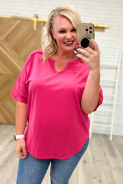 Hot Pink Notched Tee