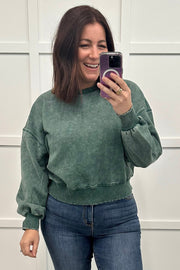 Green Acid Wash Sweatshirt