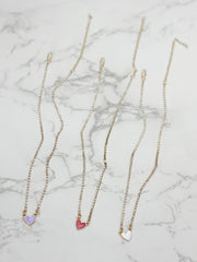 PREORDER: Glitzy Chain Heart Necklaces in Assorted Colors