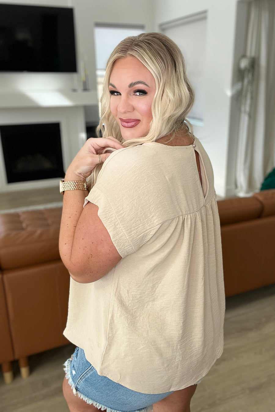 Babydoll Top in Taupe