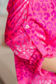 Button Up Blouse in Hot Pink