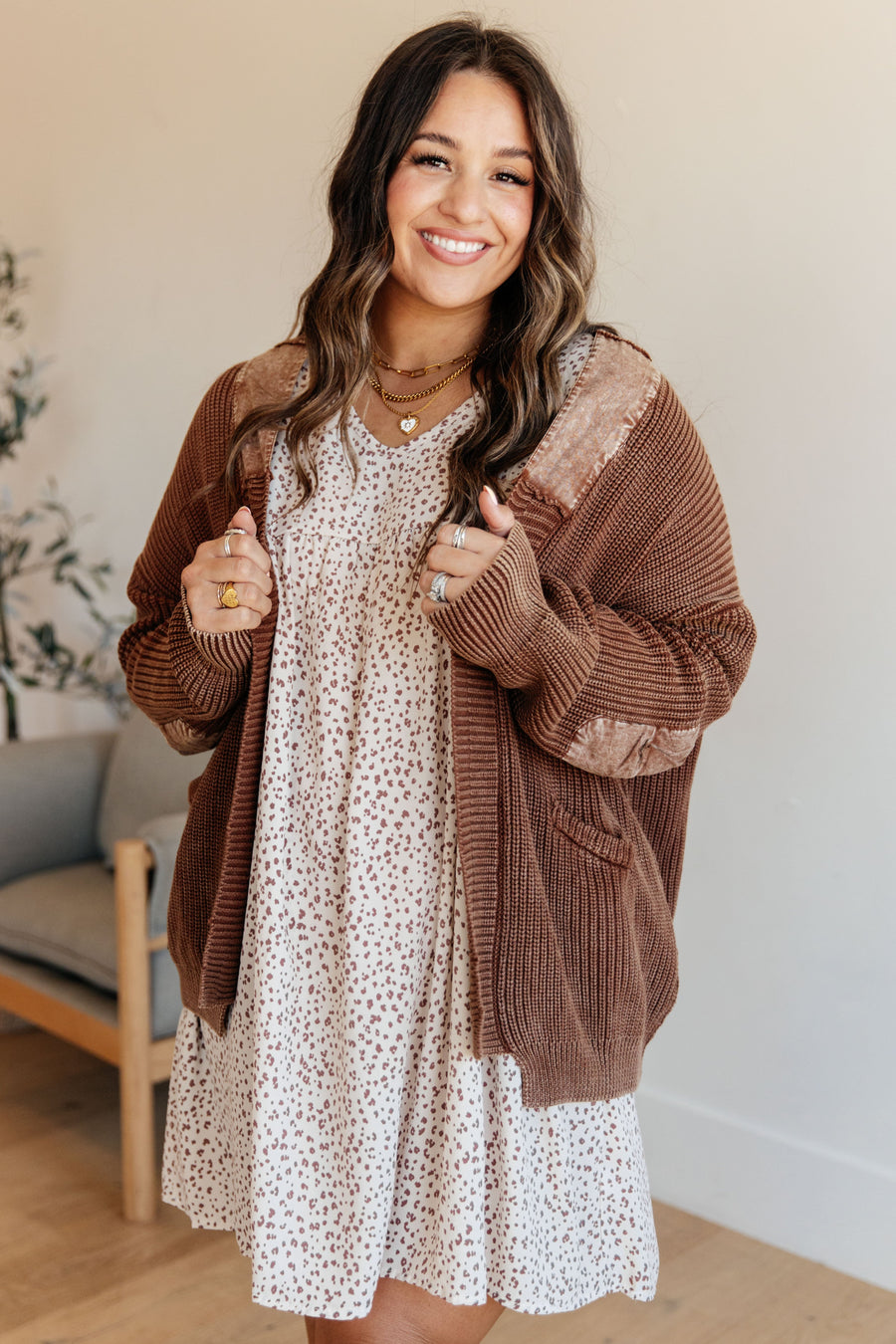 Spring Dolman Sleeve Dress in Oatmeal