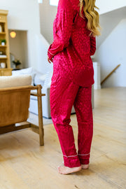 PREORDER: Leopard Satin Pajama Pants Set In Assorted Colors
