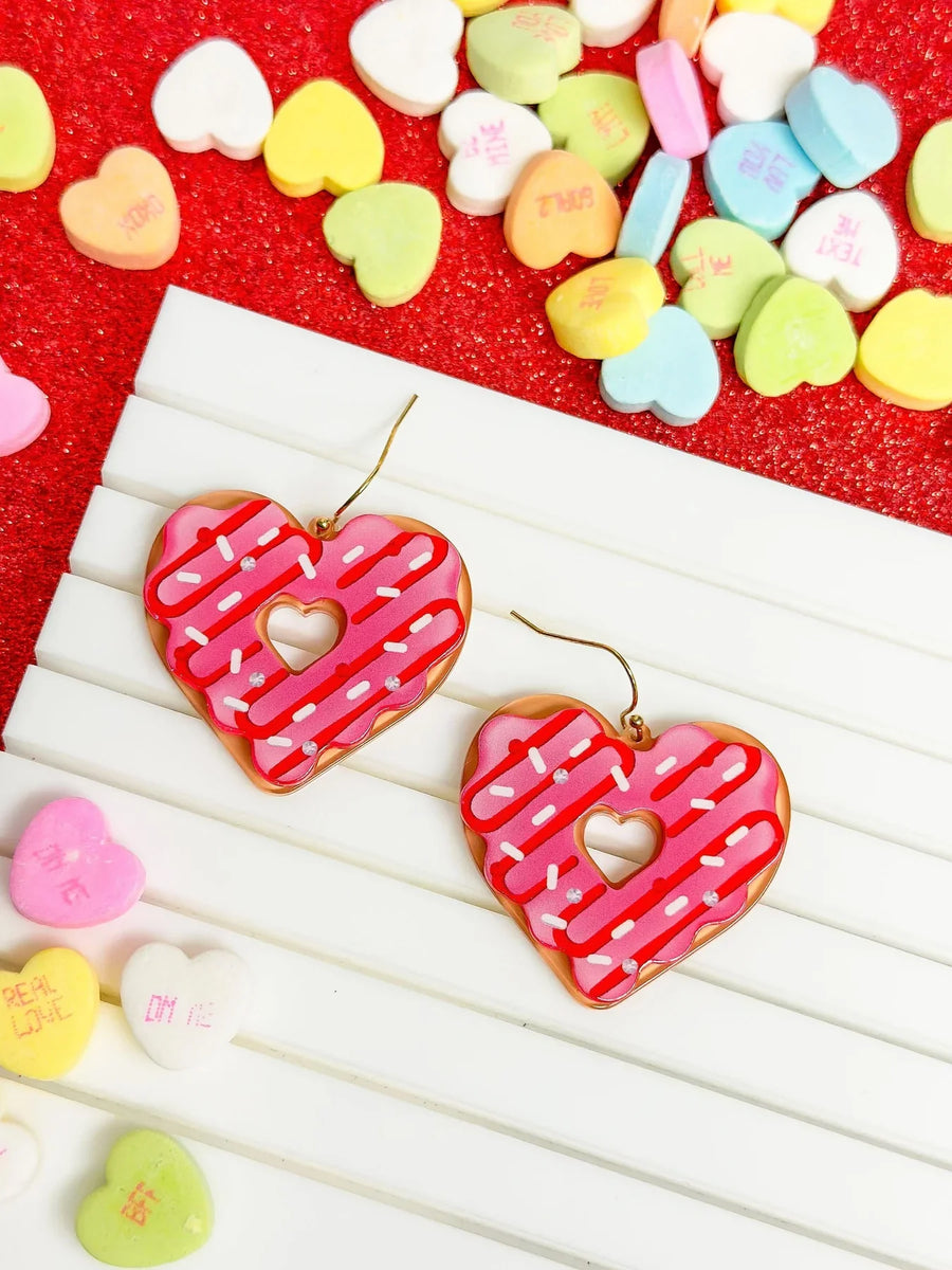 PREORDER: Valentine's Day Heart Donut Dangle Earrings