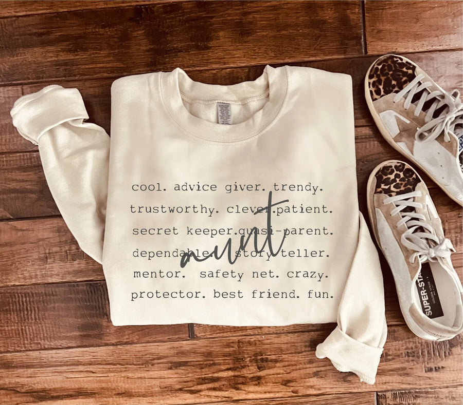 PREORDER: Aunt Words Sweatshirt in Two Colors