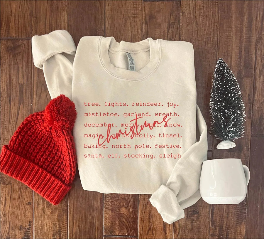 PREORDER: Christmas Words Sweatshirt